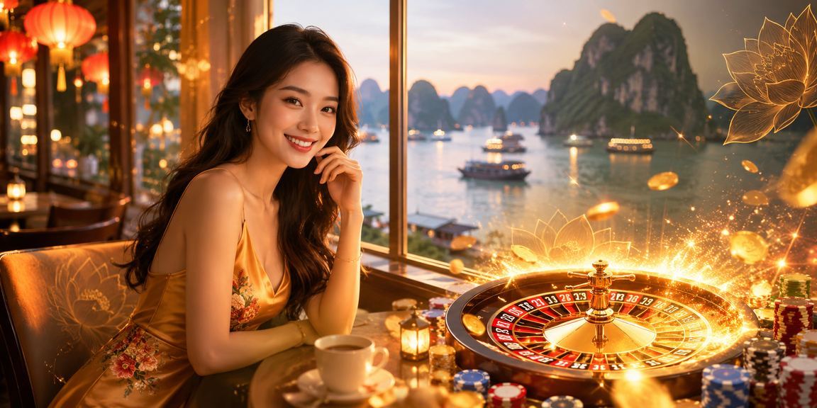 Cảnh Hạ Long với chủ đề roulette và cà phê cho trải nghiệm tài chính